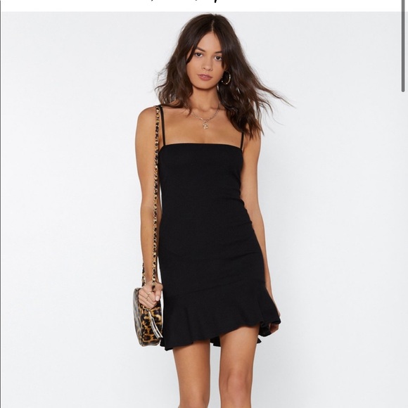 Square Neck Ruffle Mini Dress - Picture 1 of 6